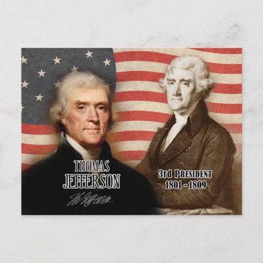 Thomas Jefferson - 3de President van de VS Briefkaart (Voorkant)