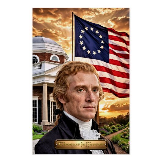 Thomas Jefferson: 3e president van de VS Perfect Poster (Voorkant)