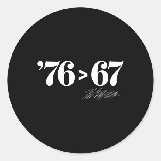 Thomas Jefferson 76 > 67 Vanzelfsprekend Minimaal  Ronde Sticker (Voorkant)