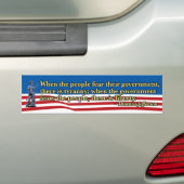 Thomas Jefferson, als mensen bang zijn voor de reg Bumpersticker (Op auto)