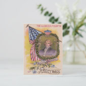 Thomas Jefferson Amerikaanse vlag Vergeet-me-niet Briefkaart (Staand voorkant)