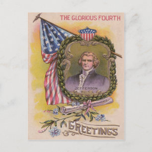 Thomas Jefferson Amerikaanse Vlag Vergeet-mij-niet Briefkaart
