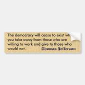 Thomas Jefferson antiwelzijnsprotesten Bumperstick Bumpersticker (Voorkant)