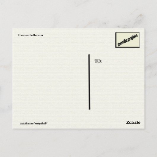 Thomas Jefferson Briefkaart (Achterkant)