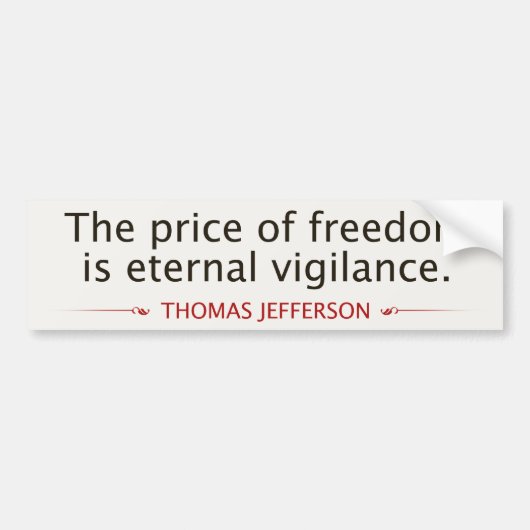 Thomas Jefferson Bumpersticker (Voorkant)