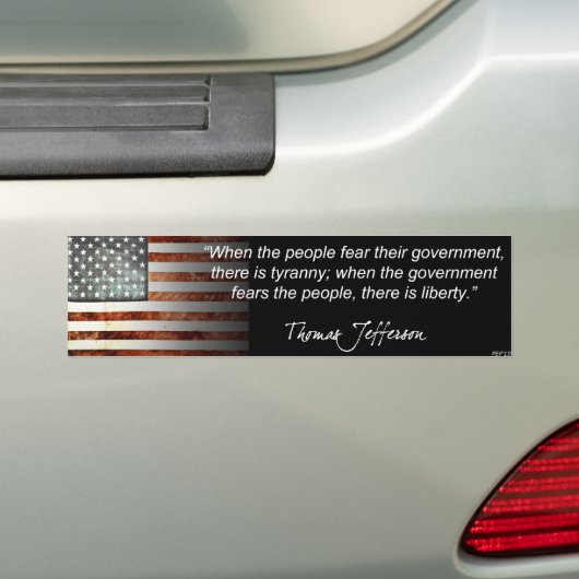 Thomas Jefferson Bumpersticker (Op auto)