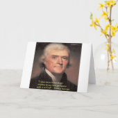 Thomas Jefferson "Buren Religie" Citaat Geschenken Kaart (Gele Bloem)