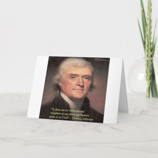 Thomas Jefferson "Buren Religie" Citaat Geschenken Kaart (Voorkant)