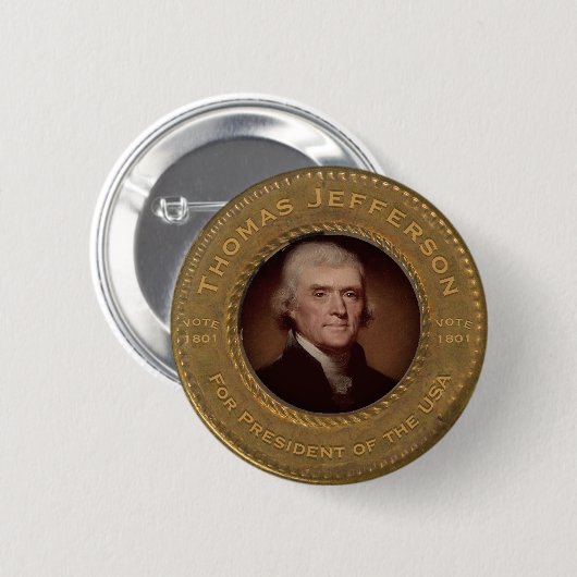 Thomas Jefferson Campaign Button (Voorkant /achterkant)