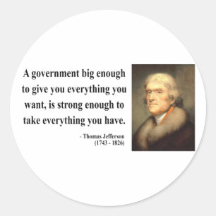 Thomas Jefferson Citaat 1c Ronde Sticker