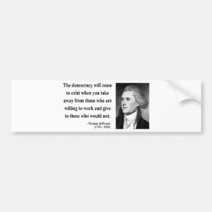 Thomas Jefferson Citaat 3b Bumpersticker