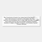 Thomas Jefferson citaat - Grondwet Bumpersticker (Voorkant)