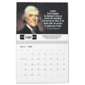 Thomas Jefferson citeert Business Logo Promotional Kalender (Mar 2026)