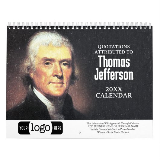 Thomas Jefferson citeert Business Logo Promotional Kalender (Hoes)