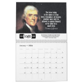 Thomas Jefferson citeert Business Logo Promotional Kalender (Jan 2026)