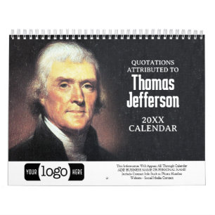Thomas Jefferson citeert Business Logo Promotional Kalender