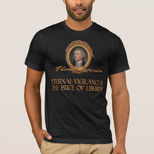Thomas Jefferson citeert:  over de externe waakzaa T-shirt (Voorkant)