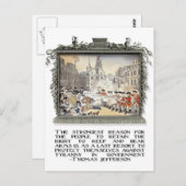 Thomas Jefferson citeert: Tyranny in de regering Briefkaart (Voorkant / Achterkant)