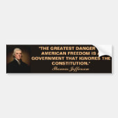 Thomas Jefferson Constitution Quote Bumpersticker (Voorkant)