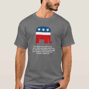 Thomas Jefferson - De democratie zal ophouden te b T-shirt