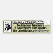 Thomas Jefferson: De grootste gevaar! Bumpersticker (Voorkant)
