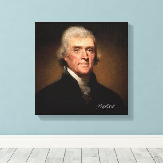 Thomas Jefferson door Rembrandt Peale. Signature. Canvas Afdruk (Insitu (Houten vloer))