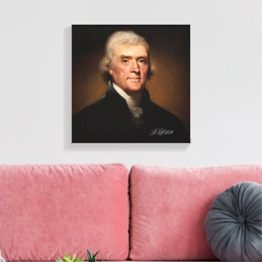 Thomas Jefferson door Rembrandt Peale. Signature. Canvas Afdruk (Insitu (Woonkamer))
