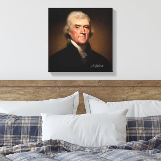 Thomas Jefferson door Rembrandt Peale. Signature. Canvas Afdruk (Insitu (Slaapkamer))