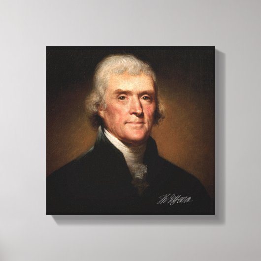 Thomas Jefferson door Rembrandt Peale. Signature. Canvas Afdruk (Voorkant)