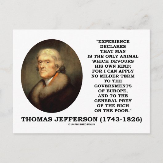 Thomas Jefferson Ervaring Man verslindt eigen soor Briefkaart (Voorkant)