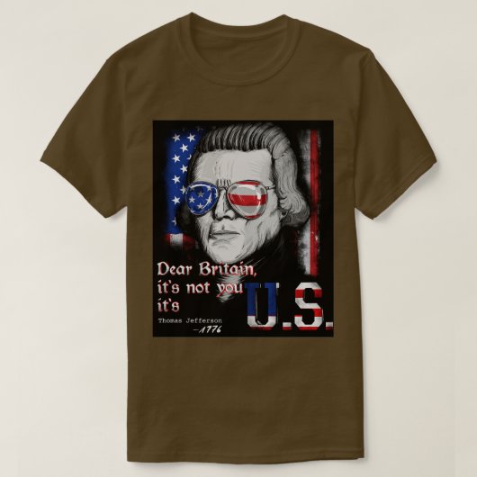 Thomas Jefferson Founding Father USA Flag 4 juli T-shirt (Design voorkant)