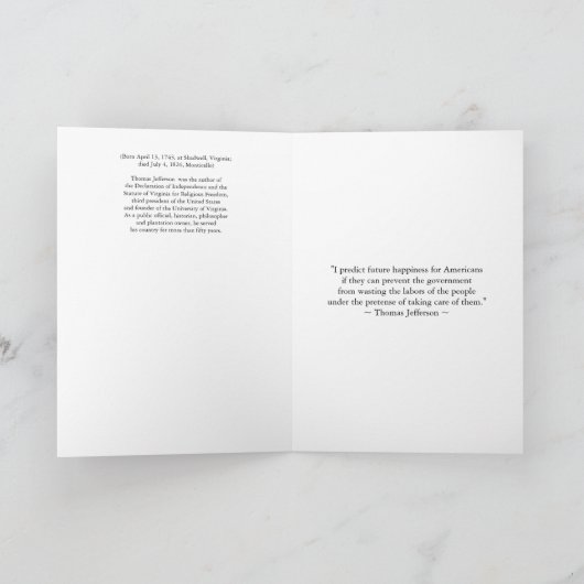 Thomas Jefferson Freedom Quote Kaart (Binnen)