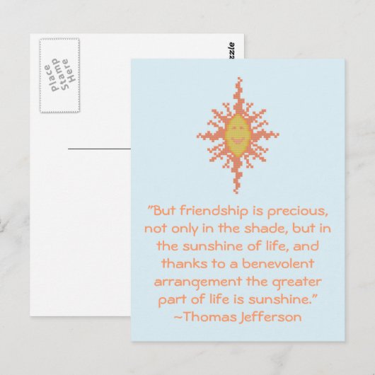 Thomas Jefferson Friendship Quote Briefkaart (Voorkant / Achterkant)