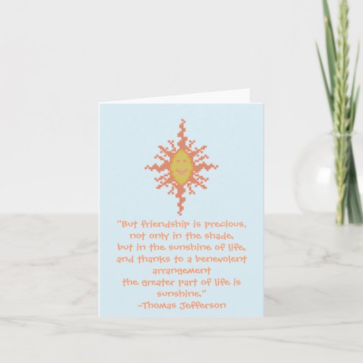 Thomas Jefferson Friendship Quote Card Kaart (Voorkant)
