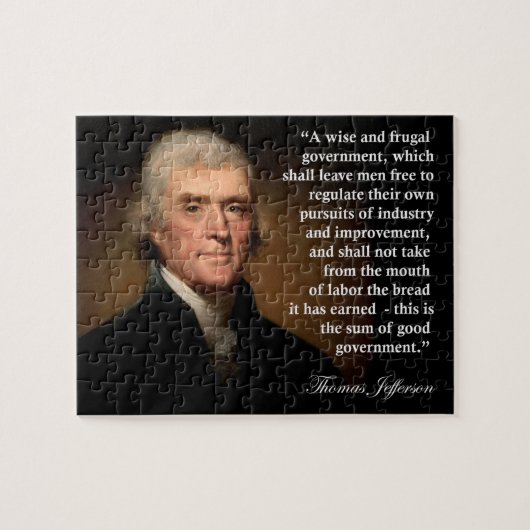 Thomas Jefferson Frugal Government Quote Puzzle Legpuzzel (Horizontaal)