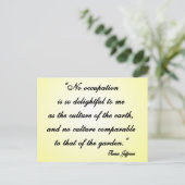 Thomas Jefferson Garden Quote Briefkaart (Staand voorkant)