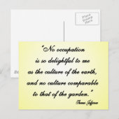 Thomas Jefferson Garden Quote Briefkaart (Voorkant / Achterkant)