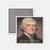 Thomas Jefferson "Geld uitgeven" Wijsheid Geschenk Magneet (Voorkant / Achterkant)