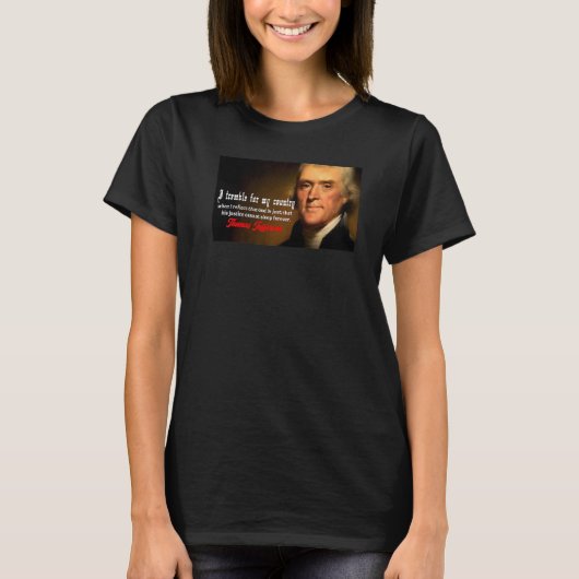 Thomas Jefferson God die de Amerikaanse Vrijheidsf T-shirt (Voorkant)