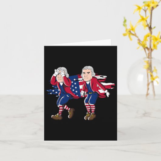 Thomas Jefferson Griddy Amerikaanse Vlag 4e Juli  Kaart (Gele Bloem)