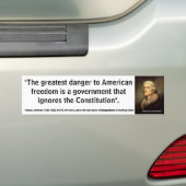 THOMAS JEFFERSON grootste bedreiging voor de vrijh Bumpersticker (Op auto)