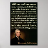 Thomas Jefferson | Halfkoeien, halve hypocrisie Poster (Voorkant)