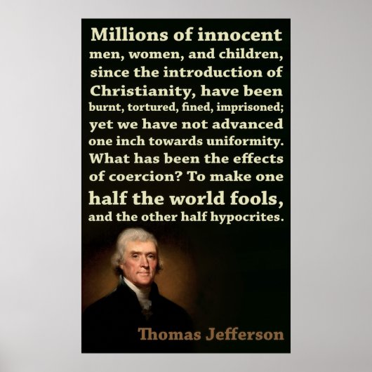 Thomas Jefferson | Halfkoeien, halve hypocrisie Poster (Voorkant)