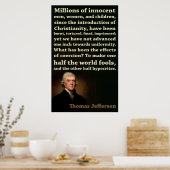 Thomas Jefferson | Halfkoeien, halve hypocrisie Poster (Keuken)
