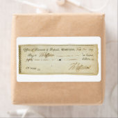 Thomas Jefferson Handtekening op bankcheque 1809 Etiket (Insitu)