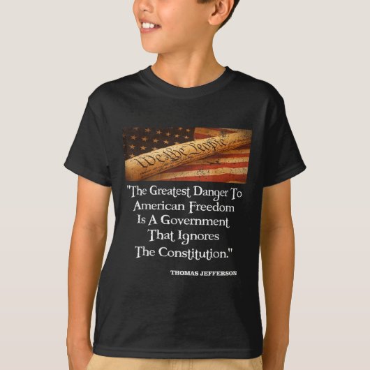 Thomas Jefferson het grootste gevaar voor de vrijh T-shirt (Voorkant)