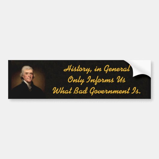 Thomas Jefferson History Bumpersticker (Voorkant)