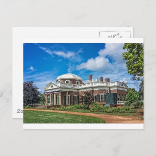 Thomas Jefferson Home bij Monticello Briefkaart (Voorkant / Achterkant)