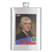 Thomas Jefferson-honkaarten Heupfles (Voorkant)