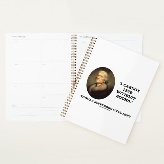 Thomas Jefferson ik kan niet leven zonder het boek Planner (Display)